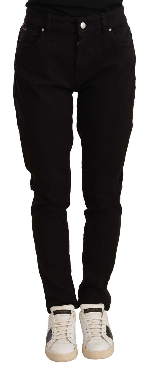 Dolce &amp; Gabbana Black Skinny Slim Denim Cotton Stretch Farkut