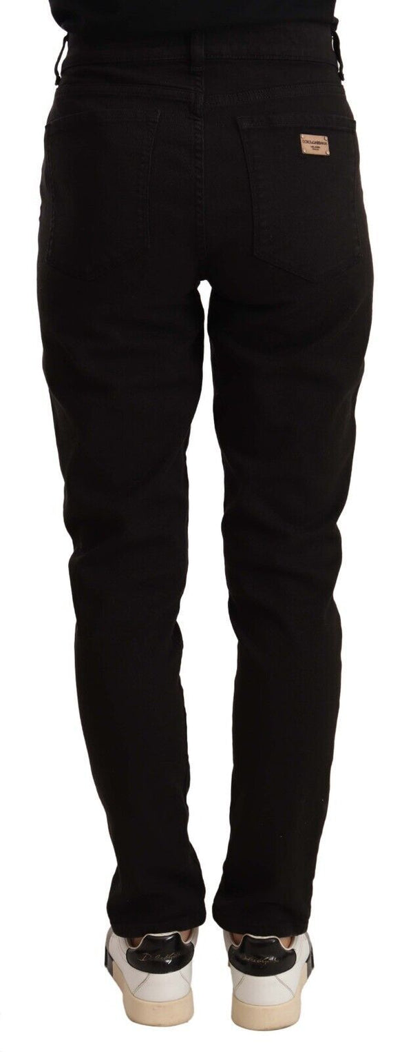 Dolce &amp; Gabbana Black Skinny Slim Denim Cotton Stretch Farkut