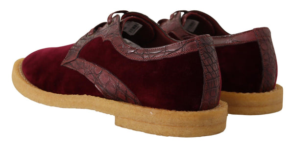 Dolce &amp; Gabbana Bordeaux Velvet eksoottiset nahkakengät