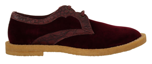 Dolce &amp; Gabbana Bordeaux Velvet eksoottiset nahkakengät