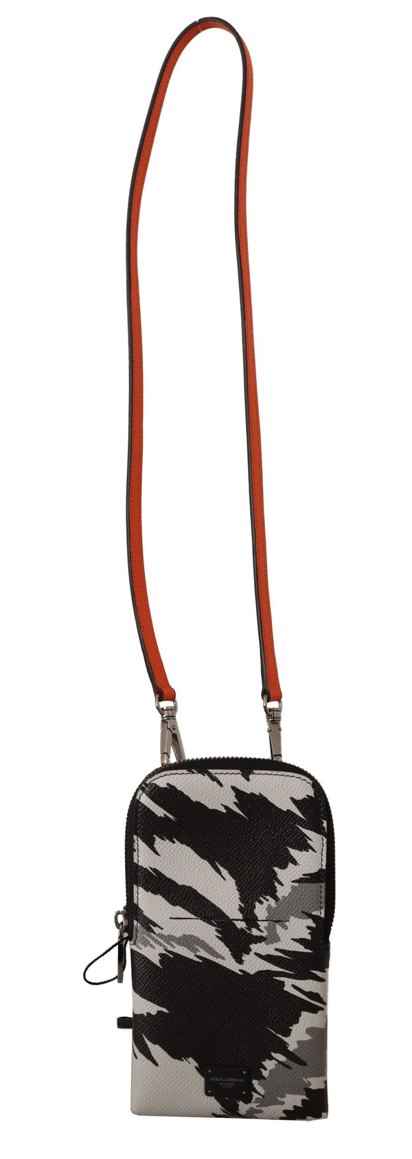 Dolce &amp; Gabbana Harmaa Nahkainen Cross Body Neck Strap Korttilompakko