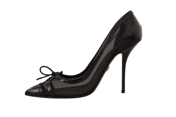 Dolce &amp; Gabbana Black Mesh -nahkainen teräväkärkikengät Pumps -kengät