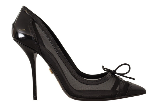 Dolce &amp; Gabbana Black Mesh -nahkainen teräväkärkikengät Pumps -kengät