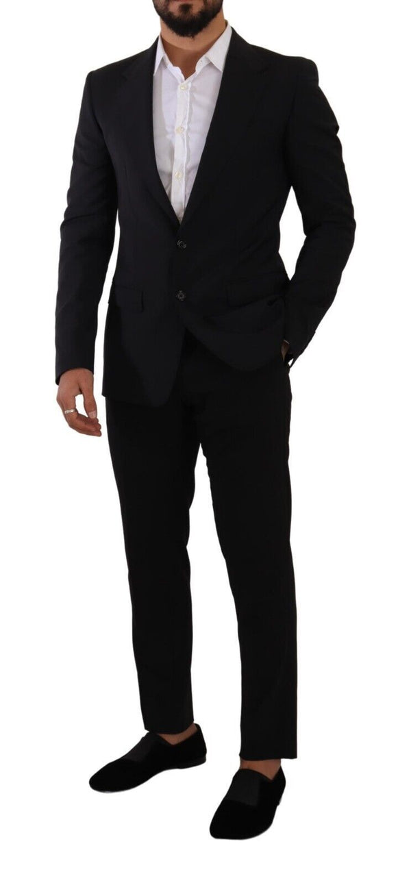 Dolce &amp; Gabbana musta Slim Fit -liivi 2 napin MARTINI Blazer