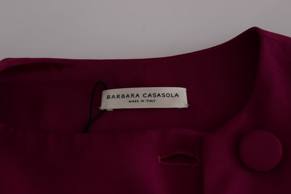 Barbara Casasola Stunning Silk Sleeveless Purple Blouse