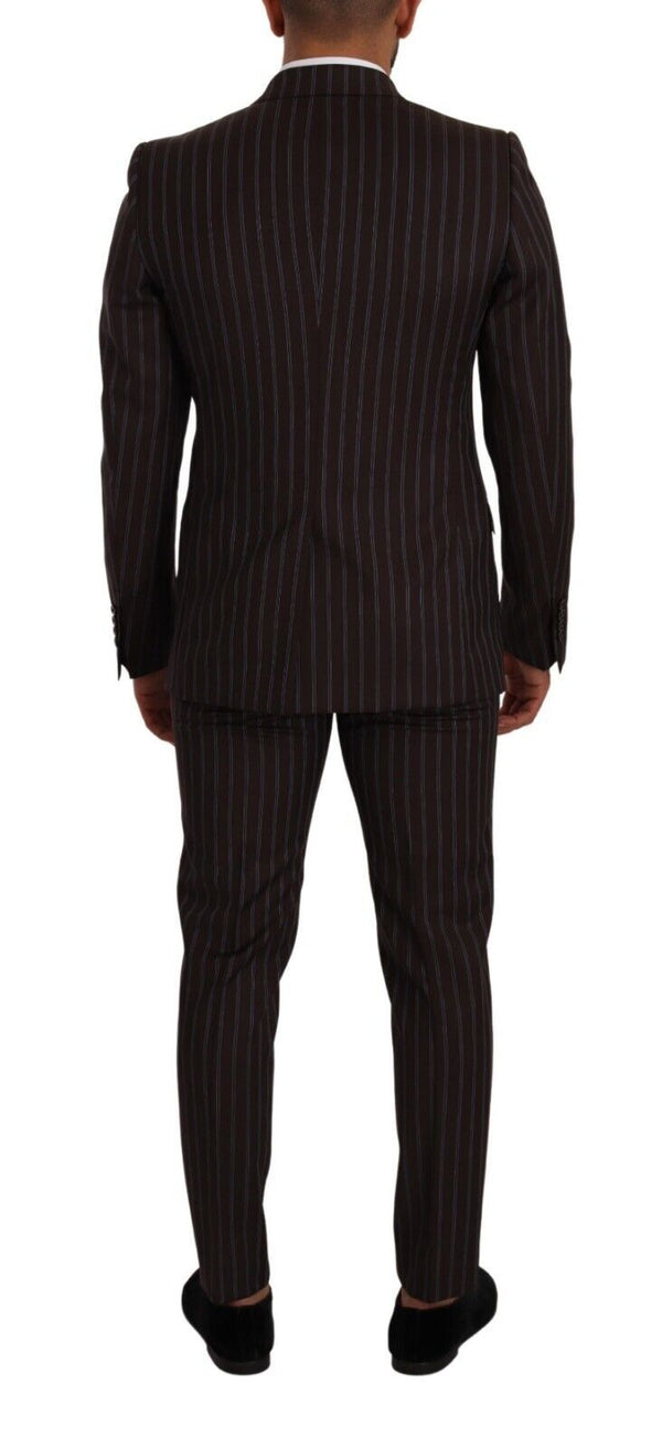 Dolce &amp; Gabbana Bordeaux MARTINI Striped Slim Fit 2-osainen puku