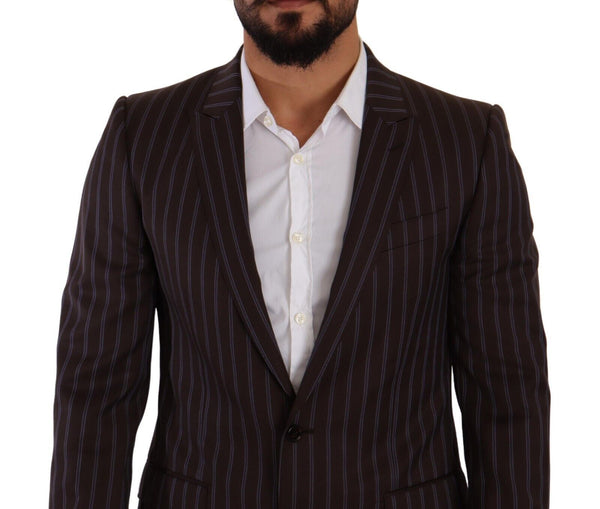 Dolce &amp; Gabbana Bordeaux MARTINI Striped Slim Fit 2-osainen puku