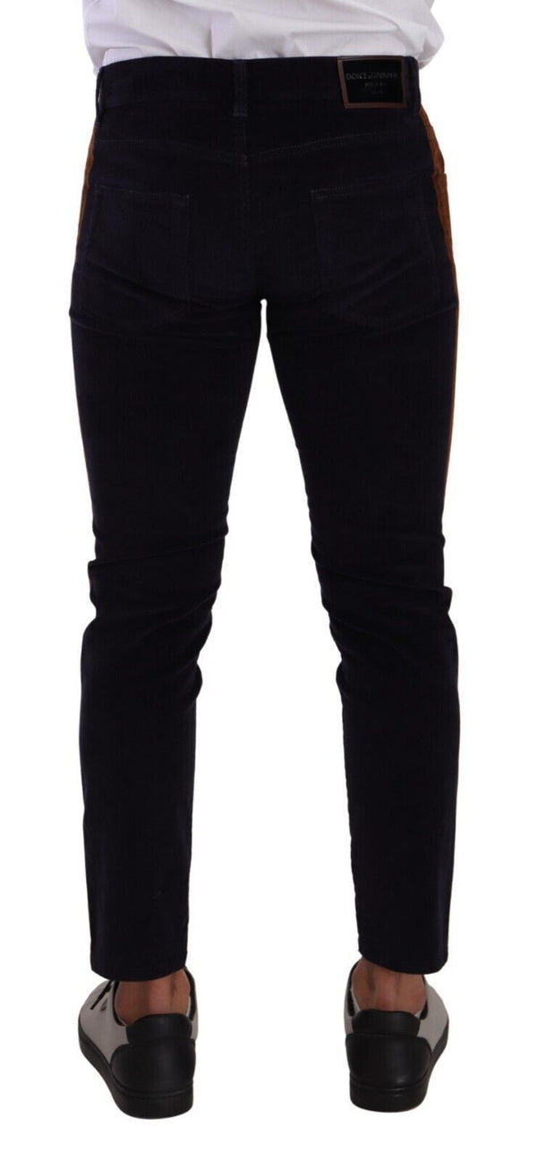 Dolce &amp; Gabbana Blue Cotton Stretch Skinny vakosamettifarkut