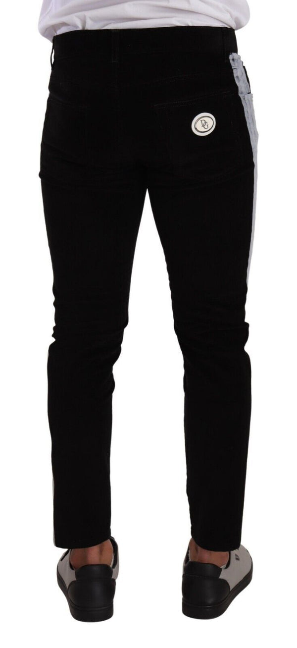 Dolce &amp; Gabbana Black Cotton Stretch Skinny vakosamettifarkut