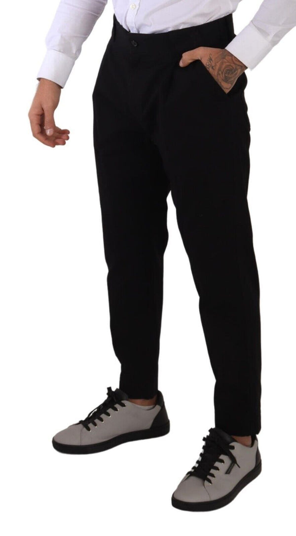 Dolce &amp; Gabbana Black Cotton Stretch Chinos -housufarkut