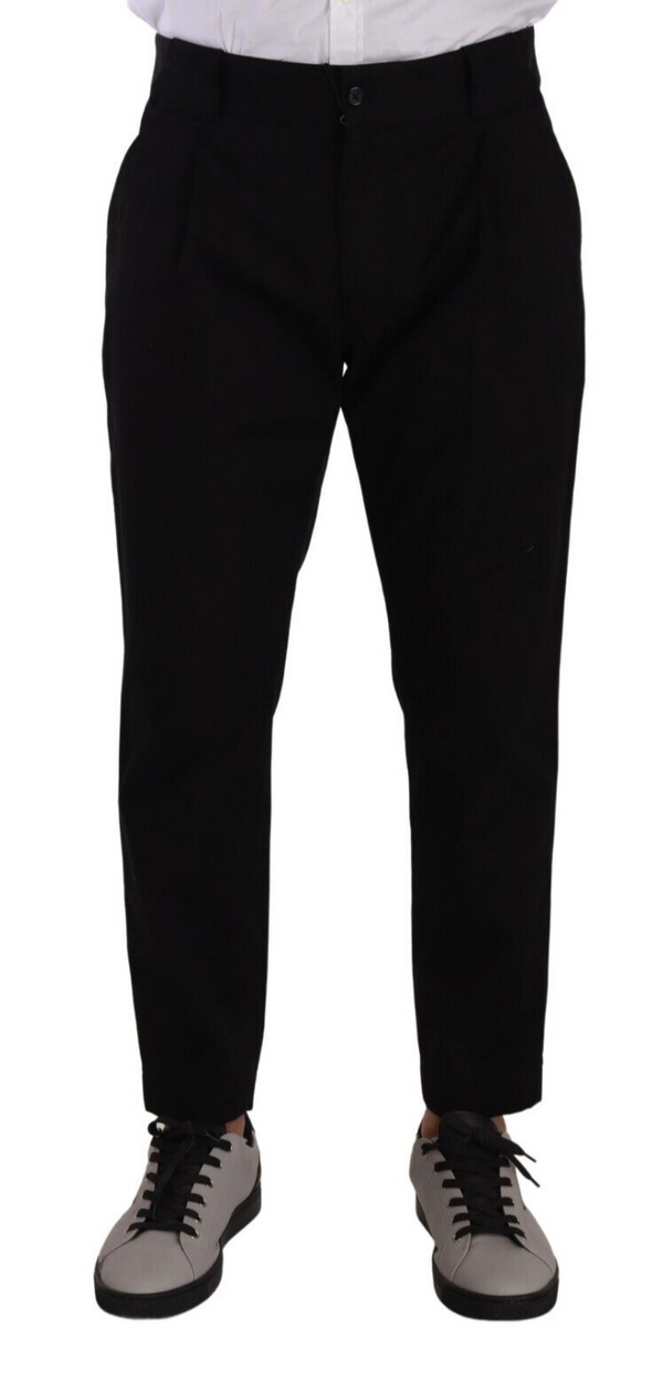 Dolce &amp; Gabbana Black Cotton Stretch Chinos -housufarkut