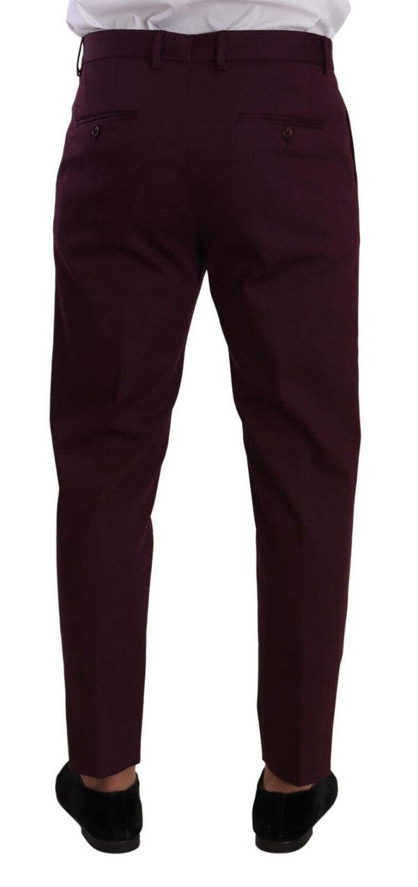 Dolce &amp; Gabbana Purple Cotton Taered Chinos mekkohousut