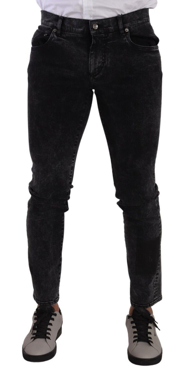 Dolce &amp; Gabbana Black Cotton Stretch Skinny Denim -housufarkut