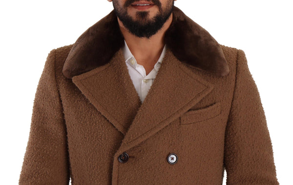 Dolce & Gabbana Elegant Double Breasted Wool Overcoat