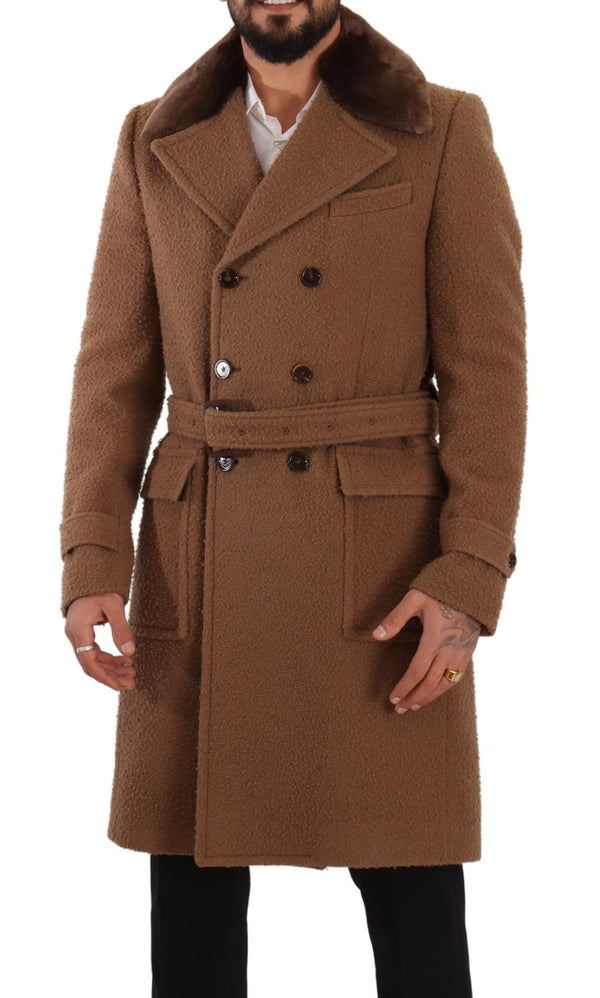 Dolce & Gabbana Elegant Double Breasted Wool Overcoat