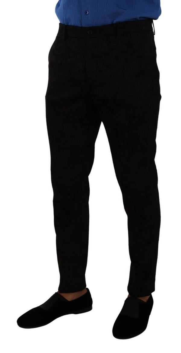 Dolce &amp; Gabbana Black Brocade Skinny Formal Housuhousut