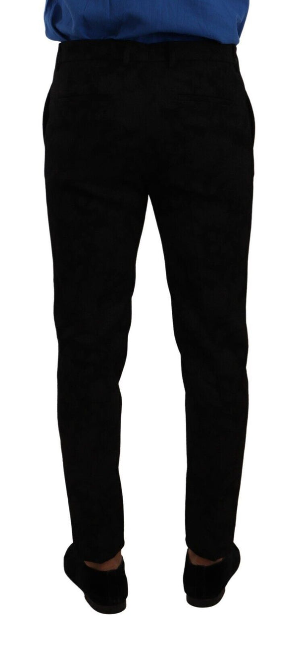 Dolce &amp; Gabbana Black Brocade Skinny Formal Housuhousut