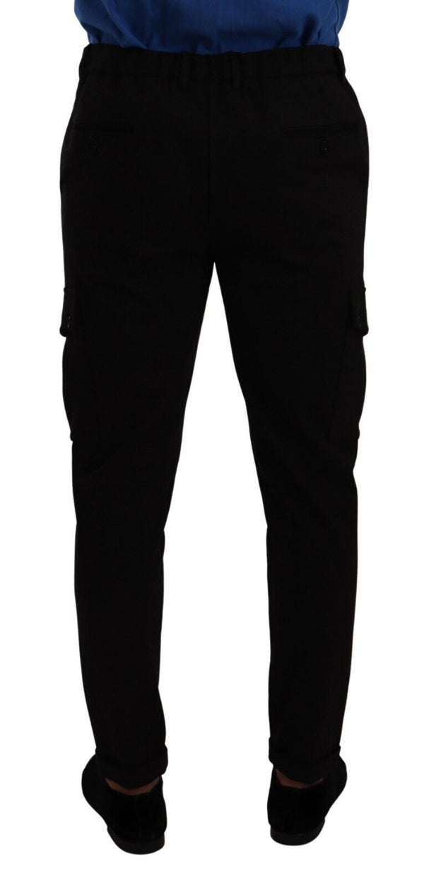 Dolce &amp; Gabbana Black Viscose Skinny Cargo Housut