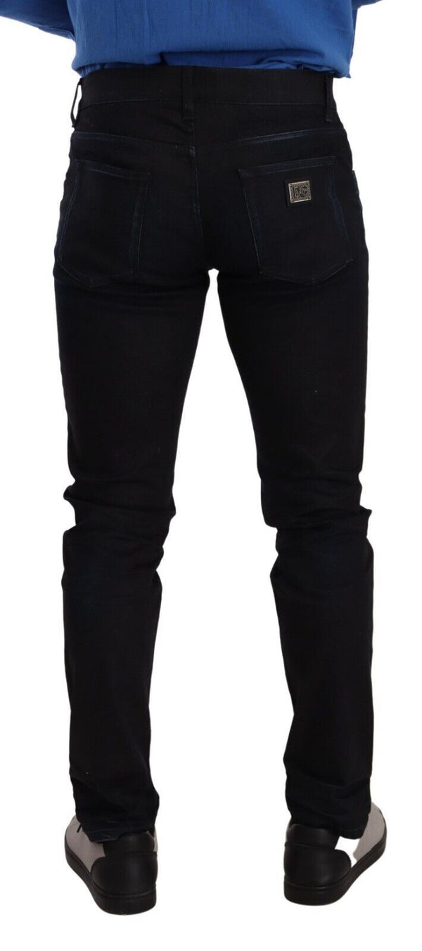 Dolce &amp; Gabbana Blue Cotton Stretch Skinny Denim Farkut