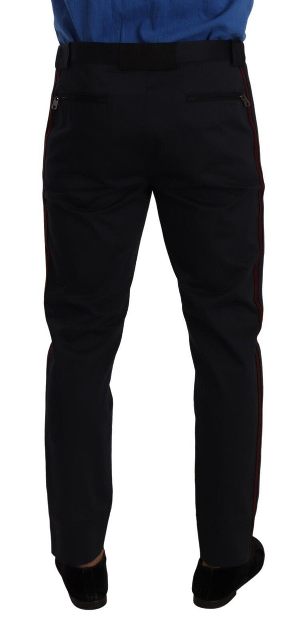 Dolce &amp; Gabbana Siniset Bordeaux Cotton Skinny Chino -housut