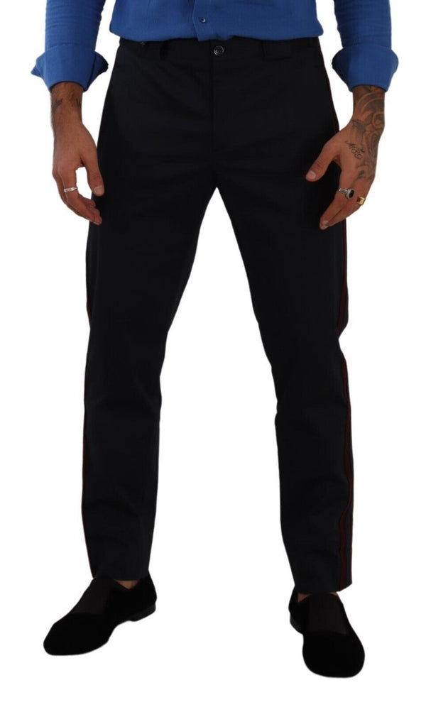 Dolce &amp; Gabbana Siniset Bordeaux Cotton Skinny Chino -housut