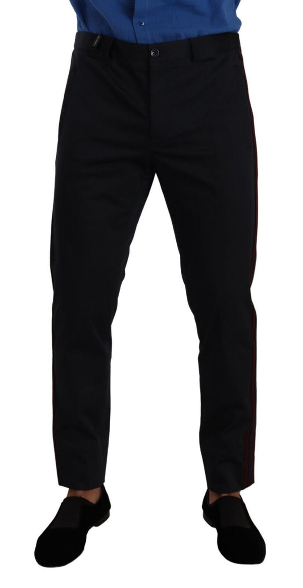 Dolce &amp; Gabbana Siniset Bordeaux Cotton Skinny Chino -housut