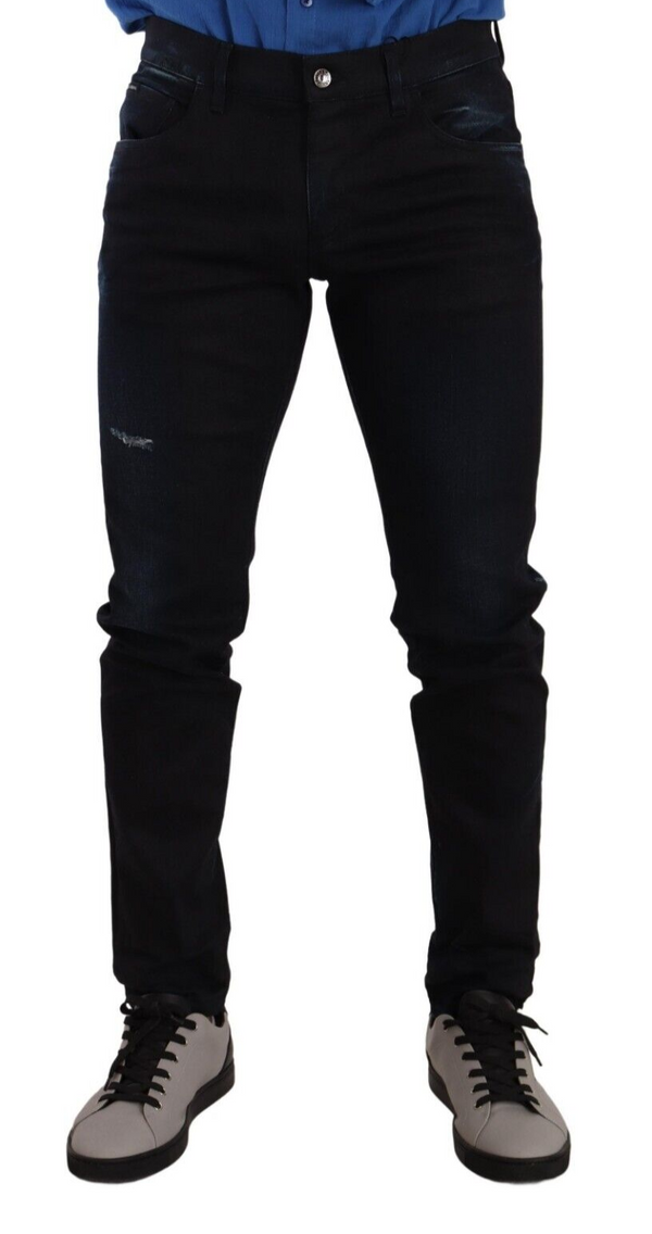 Dolce &amp; Gabbana Blue Cotton Stretch Skinny Denim housufarkut