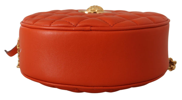 Versace Red Nappa -nahkainen Medusa Round Crossbody -laukku