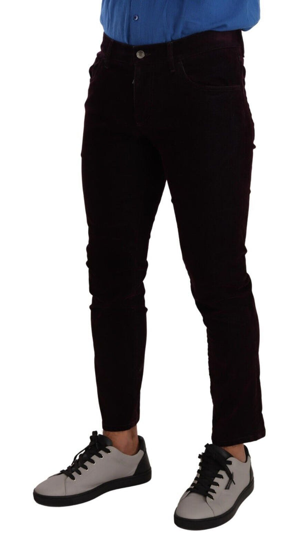 Dolce &amp; Gabbana Bordeaux Cotton Stretch Skinny Denim Farkut