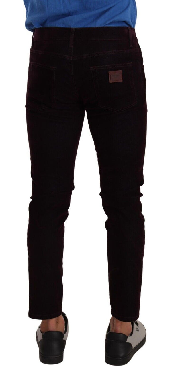 Dolce &amp; Gabbana Bordeaux Cotton Stretch Skinny Denim Farkut