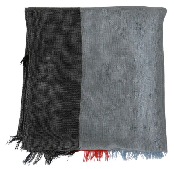 Dolce &amp; Gabbana Harmaa Fringe Neck Wrap puuvillainen huivi