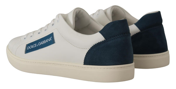 Dolce & Gabbana Chic White Leather Low-Top Sneakers