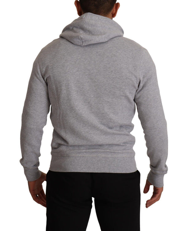 Hackett Grey Full Zip -hupullinen puuvillainen villapaita