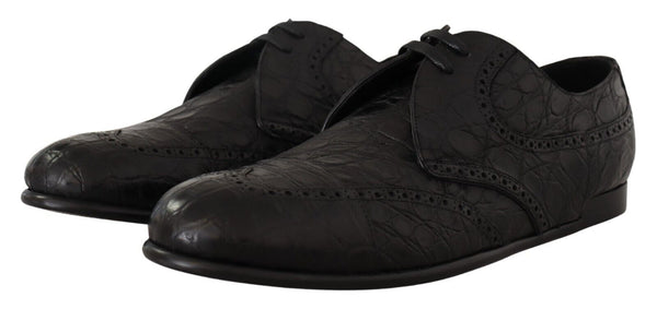 Dolce &amp; Gabbana Black Caiman -nahkaiset miesten derbykengät