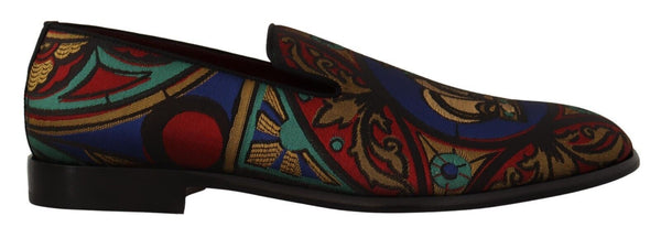 Dolce &amp; Gabbana Monivärinen Jacquard Crown Tossut Loafers Kengät