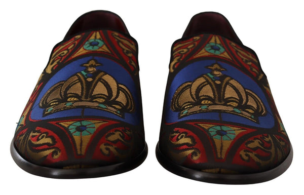 Dolce &amp; Gabbana Monivärinen Jacquard Crown Tossut Loafers Kengät