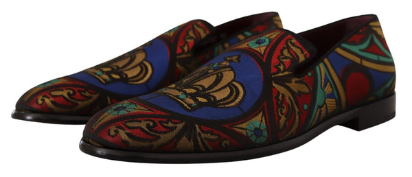 Dolce &amp; Gabbana Monivärinen Jacquard Crown Tossut Loafers Kengät