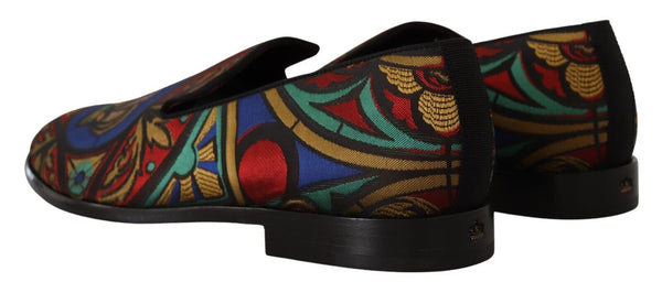 Dolce &amp; Gabbana Monivärinen Jacquard Crown Tossut Loafers Kengät