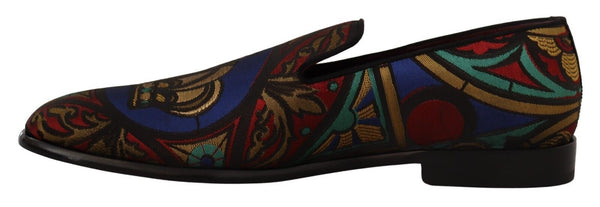 Dolce &amp; Gabbana Monivärinen Jacquard Crown Tossut Loafers Kengät