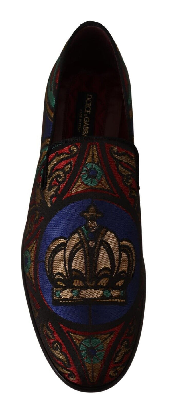 Dolce &amp; Gabbana Monivärinen Jacquard Crown Tossut Loafers Kengät