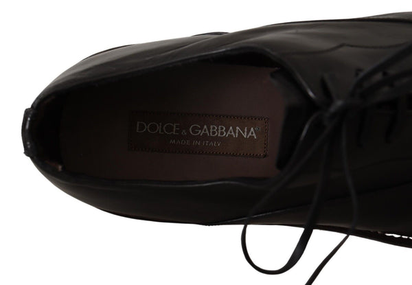 Dolce &amp; Gabbana mustat nahkaiset miesten nauhalliset Derby-kengät