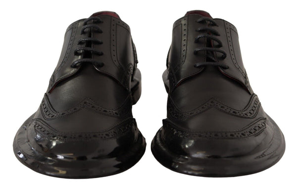 Dolce &amp; Gabbana mustat nahkaiset Oxford Wingtip -muodolliset derbykengät