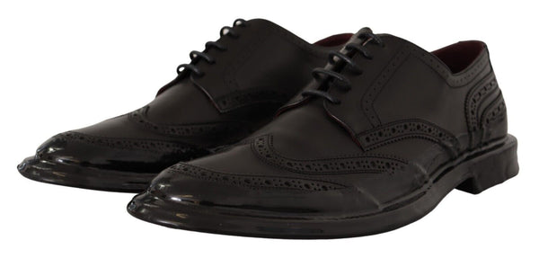 Dolce &amp; Gabbana mustat nahkaiset Oxford Wingtip -muodolliset derbykengät