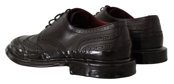 Dolce &amp; Gabbana mustat nahkaiset Oxford Wingtip -muodolliset derbykengät