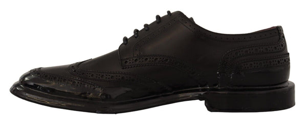 Dolce &amp; Gabbana mustat nahkaiset Oxford Wingtip -muodolliset derbykengät