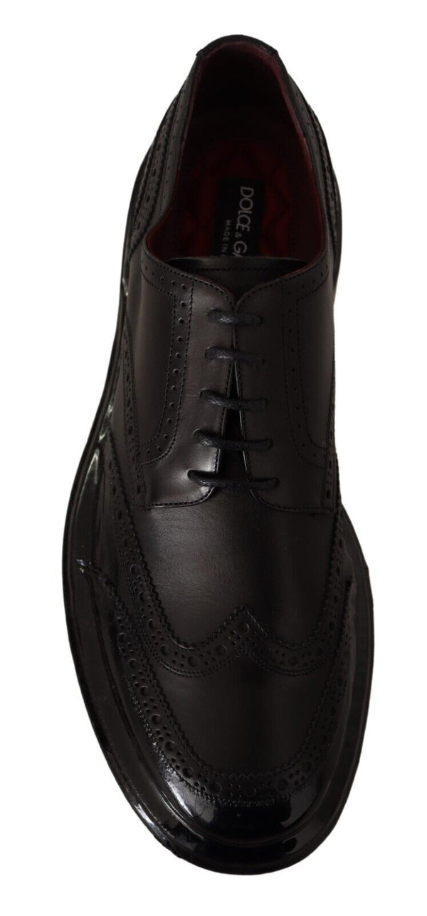 Dolce &amp; Gabbana mustat nahkaiset Oxford Wingtip -muodolliset derbykengät