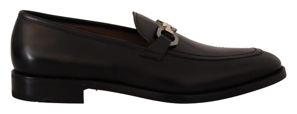 Salvatore Ferragamo Black Calf Leather Moccasin -muodolliset kengät