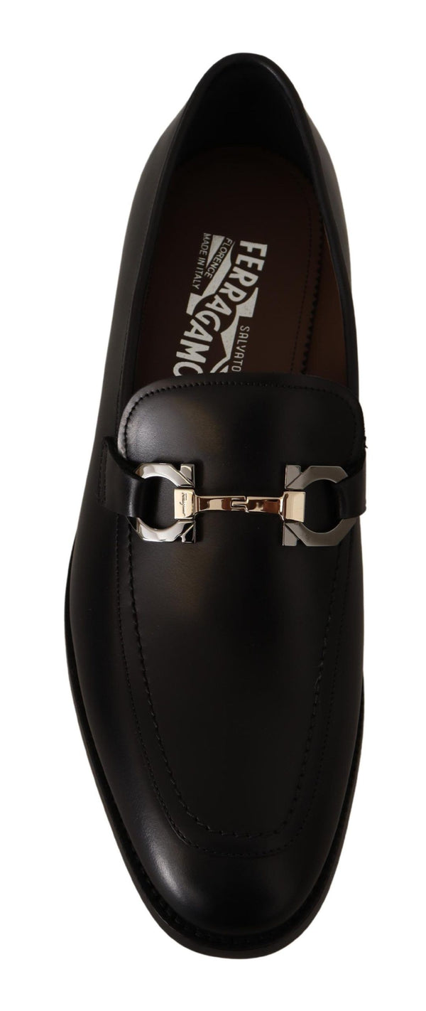 Salvatore Ferragamo Black Calf Leather Moccasin -muodolliset kengät