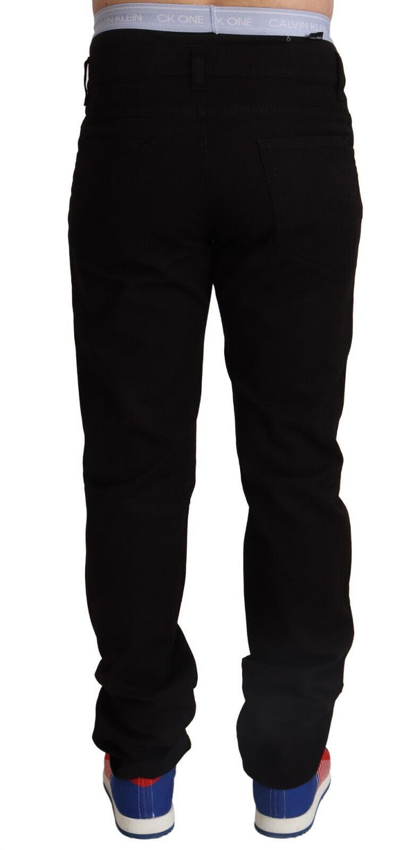 Dolce &amp; Gabbana Black Cotton Straight Men Farkut STAFF Pants