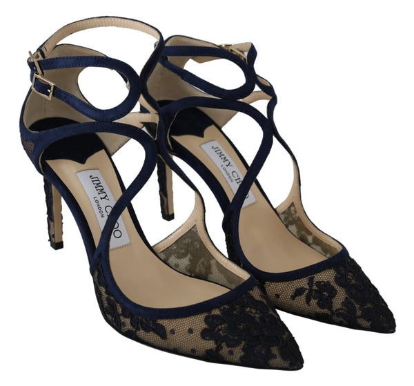 Jimmy Choo Navy Blue Lancer 85 Sandaalit -pumput